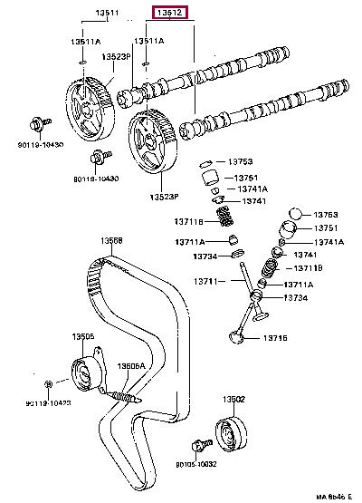 1350279015 Toyota Вал распределительный