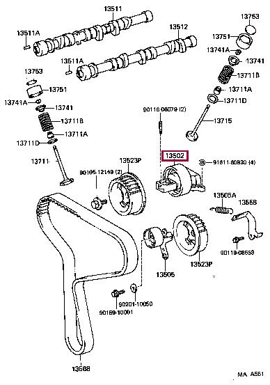 1350365010 Toyota Ролик ремня ГРМ