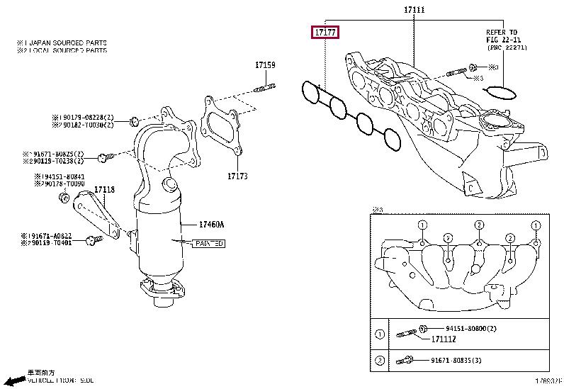 1717747030 Toyota Прокладка впускного коллектора