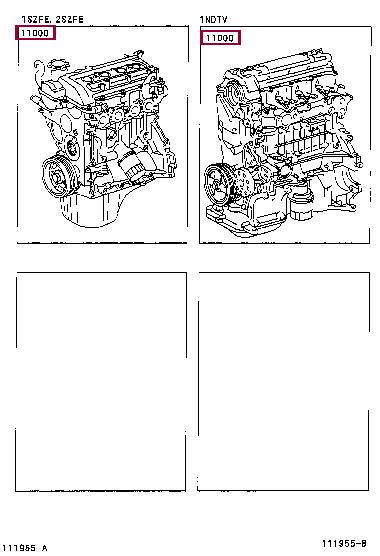 190000J040 Toyota Блок цилиндров