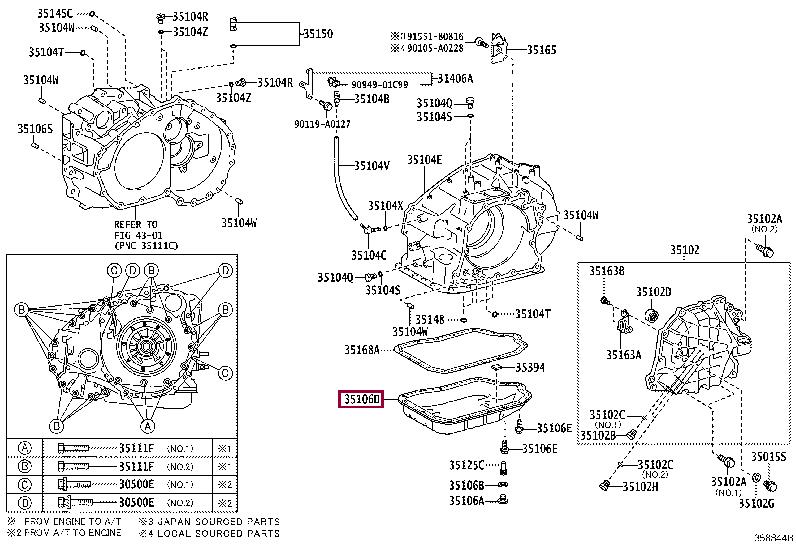351060R010 Toyota Pan sub-assy, automatic transaxle oil