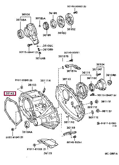 3614328020 Toyota Прокладка профилированная