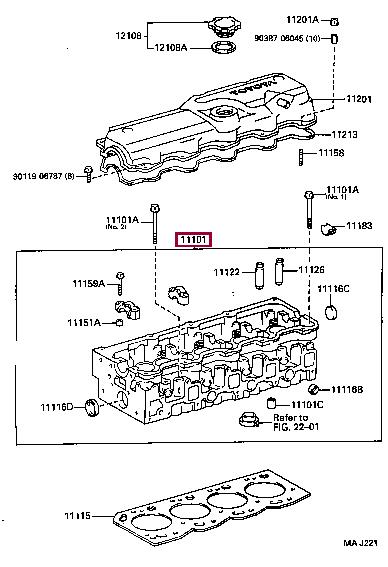 1110154131 Toyota Головка цилиндра