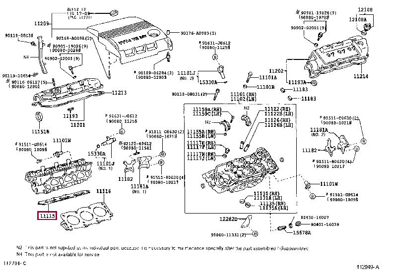 111150A012 Toyota Прокладка ГБЦ
