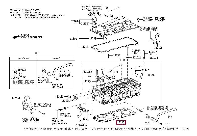 Прокладка головки Toyota Hilux (Тойота Хилюкс): 1111530041C0 Toyota Прокладка ГБЦ