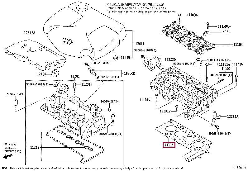 11115WA01001 Toyota Прокладка ГБЦ
