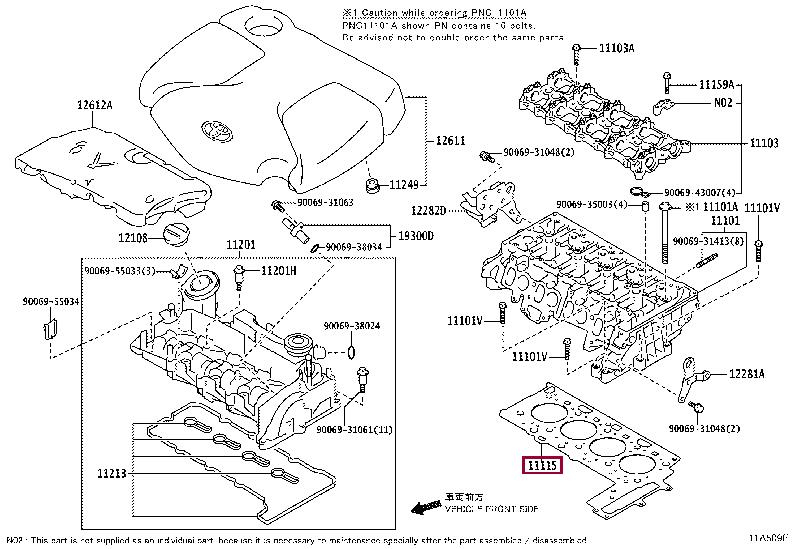 11115WA02003 Toyota Прокладка ГБЦ