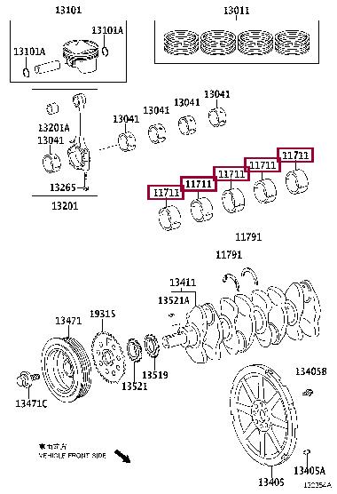117013705003 Toyota Вкладыши