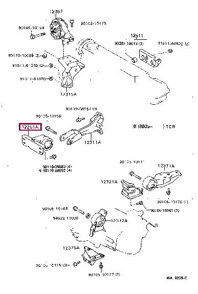 1236111050 Toyota Подушка двигателя