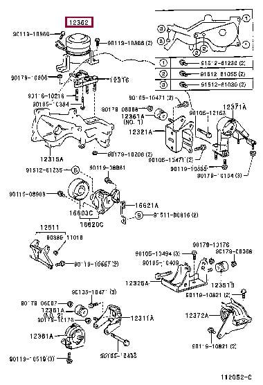 1236227030 Toyota Подушка двигателя