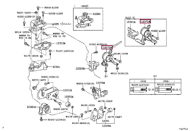 1237128180 Toyota Подушка двигателя