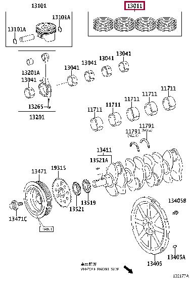 1301137270 Toyota Кольца поршневые