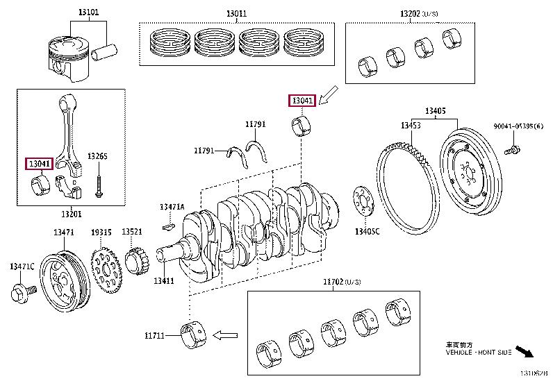 13041B1021 Toyota Вкладыши шатунные