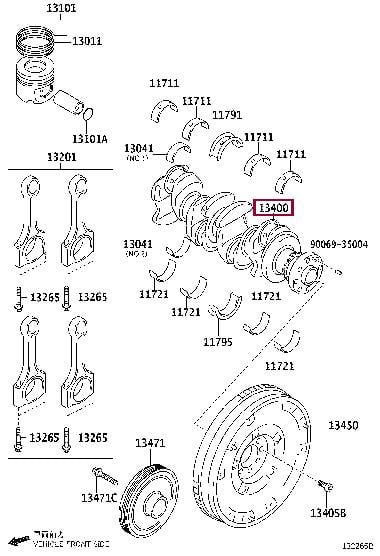 13400WA021 Toyota Колінчатий вал