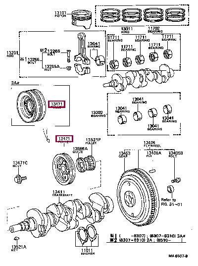 1347015050 Toyota Шкив коленчатого вала