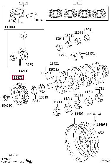 1347047100 Toyota Шкив