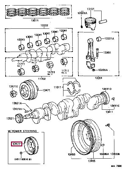 1347161010 Toyota Шкив коленчатого вала