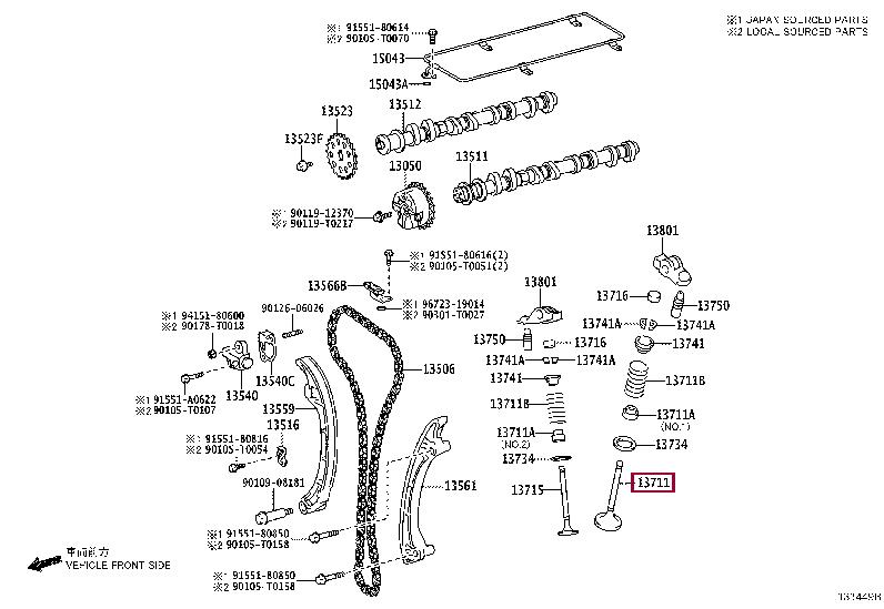 137110C031 Toyota Клапан впускной