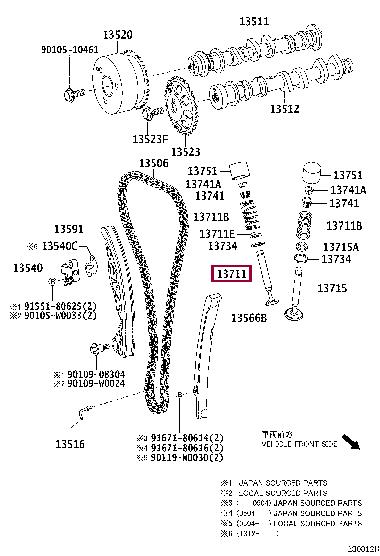 137110Q020 Toyota Клапан впускной