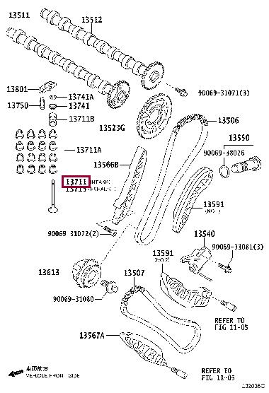 13711WA010 Toyota Клапан впускной