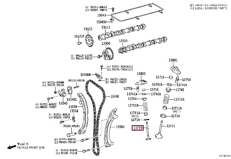 137150C031 Toyota Клапан выпускной