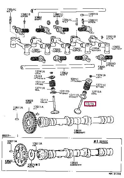 1371537020 Toyota Клапан выпускной