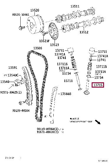 1371540050 Toyota Клапан выпускной