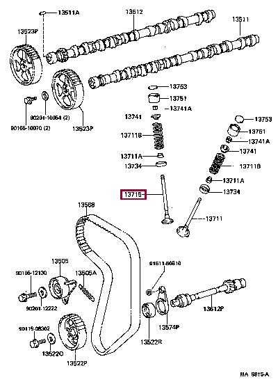1371542010 Toyota Клапан выпускной