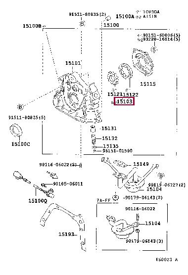 1510316040 Toyota Шестерні насоса масляного