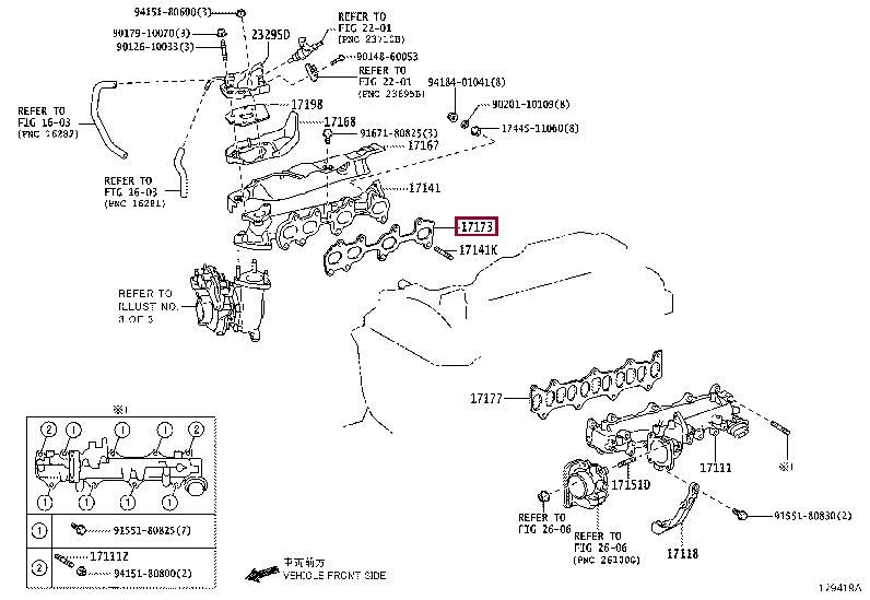 Toyota 17173-11060 Прокладка выпускного коллектора 1717311060: Отличная цена - Купить в Украине на EXIST.UA! 1717311060 Toyota Прокладка выпускного коллектора