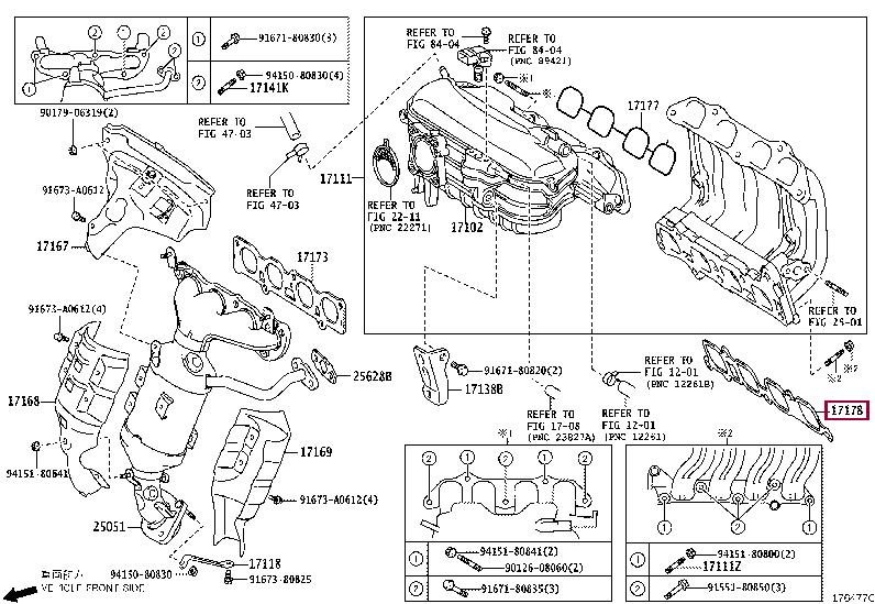 Toyota 17178-47010 Прокладка впускного коллектора 1717847010: Отличная цена - Купить в Украине на EXIST.UA! 1717847010 Toyota Прокладка впускного коллектора