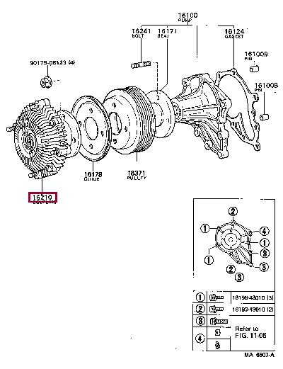 1621045100 Toyota Насос водяной