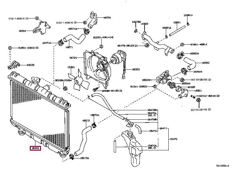 1640015380 Toyota Радиатор охлаждения двигателя