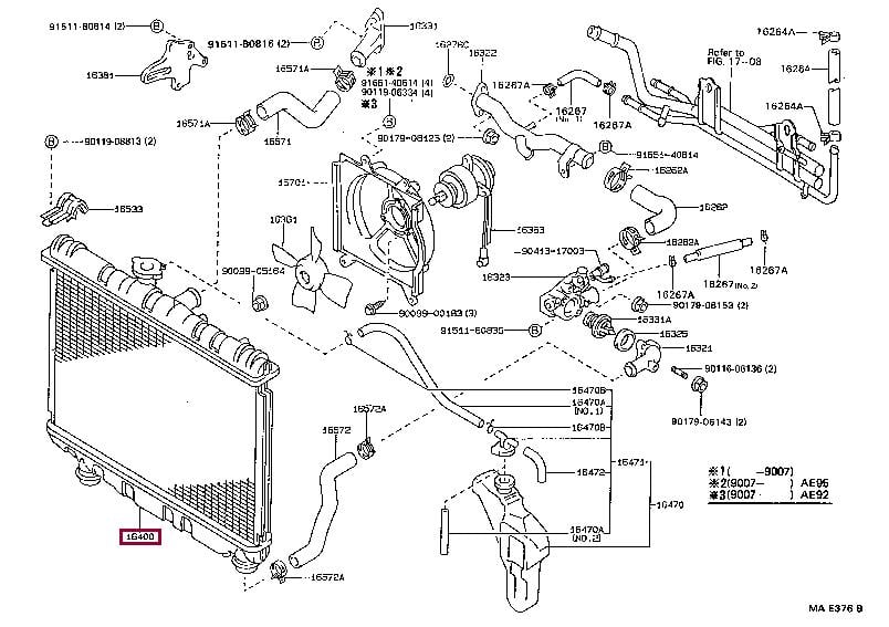 Toyota 16400-16290 Радиатор охлаждения двигателя 1640016290: Отличная цена - Купить в Украине на EXIST.UA! 1640016290 Toyota Радиатор охлаждения двигателя