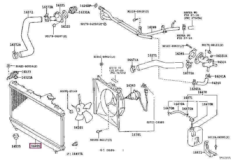 164007A150 Toyota Радиатор охлаждения двигателя