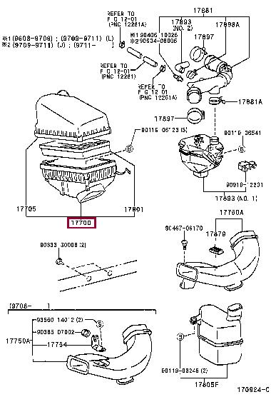 1770003090 Toyota Корпус воздушного фильтра