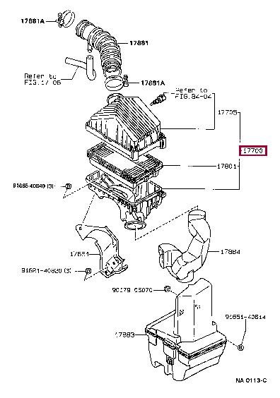 1770015250 Toyota Корпус воздушного фильтра