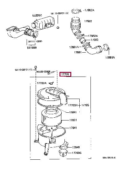 1770017041 Toyota Корпус повітряного фільтру