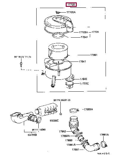 1770017190 Toyota Корпус повітряного фільтру