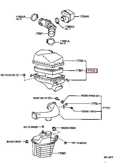 177001A010 Toyota Корпус воздушного фильтра