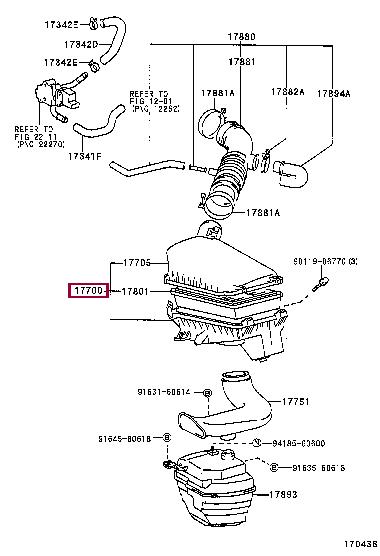 177001A020 Toyota Корпус воздушного фильтра