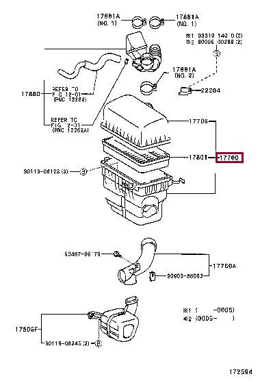 1770020080 Toyota Корпус воздушного фильтра