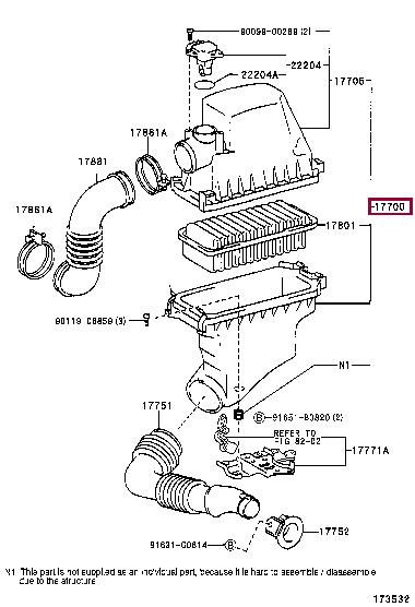 1770021060 Toyota Корпус повітряного фільтру
