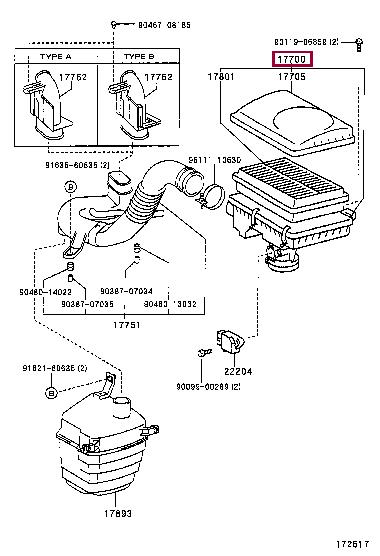 1770021080 Toyota Корпус воздушного фильтра