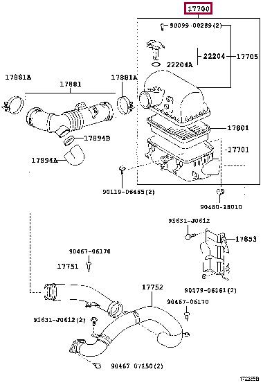 1770022080 Toyota Корпус воздушного фильтра