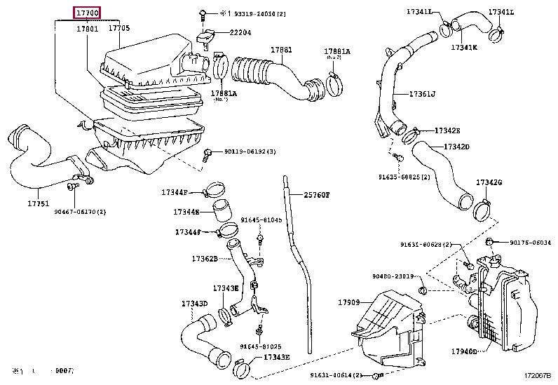1770027140 Toyota Корпус воздушного фильтра