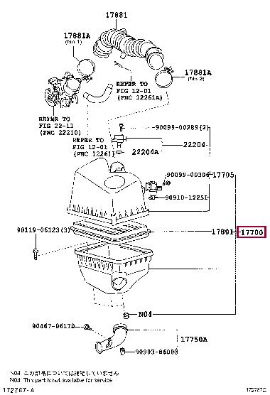 1770028130 Toyota Корпус воздушного фильтра