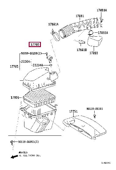 1770031580 Toyota Корпус воздушного фильтра