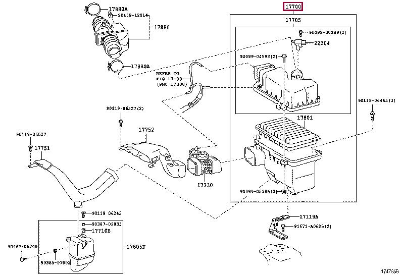 1770031671 Toyota Корпус повітряного фільтру