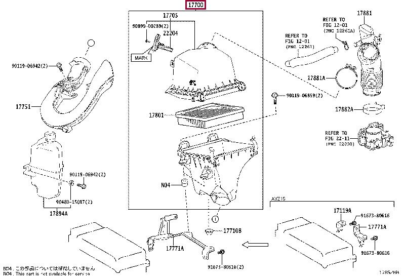 1770036340 Toyota Корпус воздушного фильтра